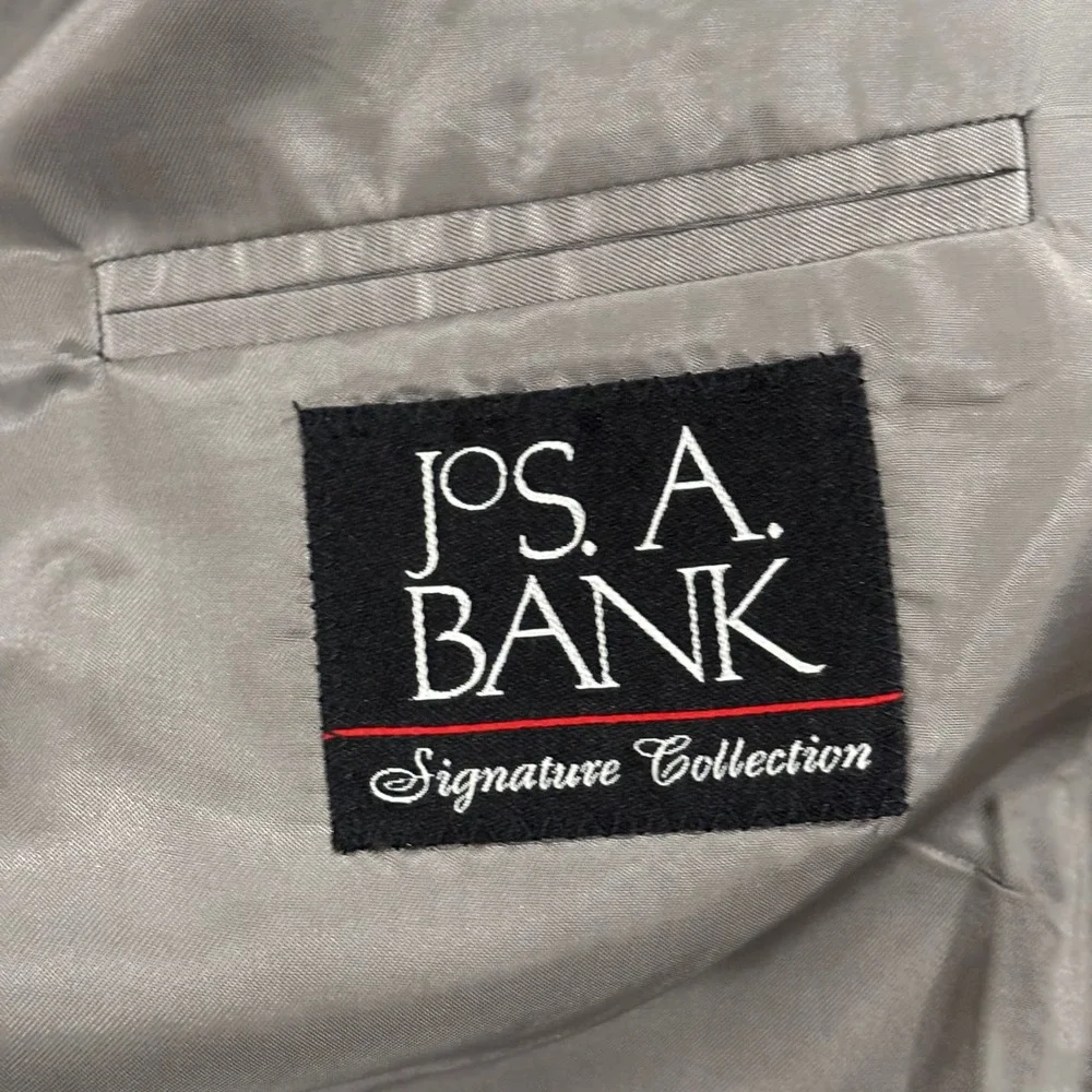 Jos. A. Bank Signature Collection Grey 100% Wool Blazer Jacket 44L 00305